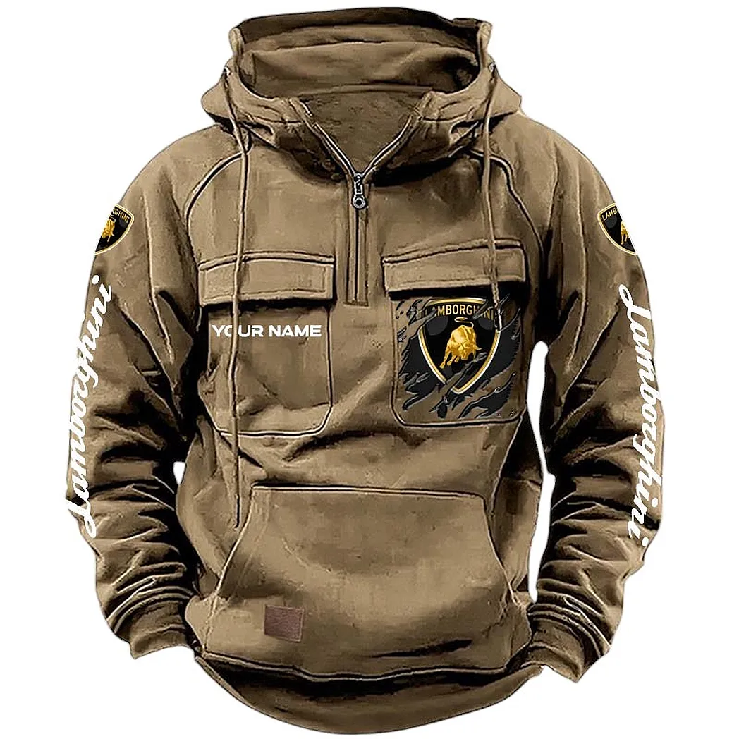 Supercar Tactical Quarter-Zip Hoodie, Classic Rider Quarter-Zip CAR164 - Khaki