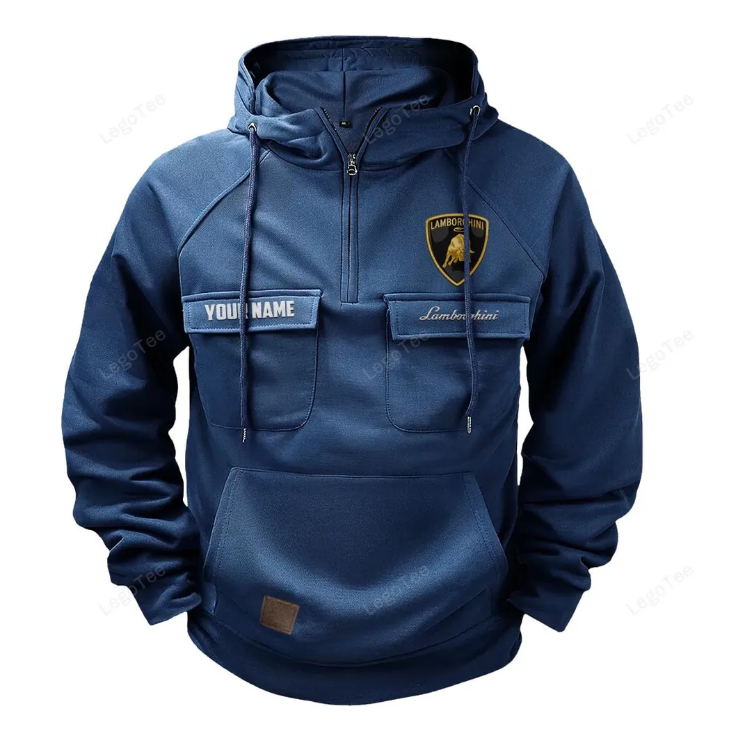 Two-Door Sports Coupe Tactical Quarter-Zip Hoodie, Racing Spirit Tactical Hoodie CAR109 - Dark Blue