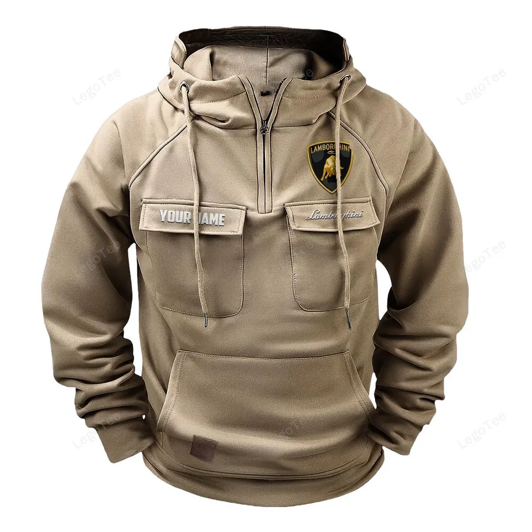 High-Performance Coupe Tactical Quarter-Zip Hoodie, Road-Ready Quarter-Zip Gear CAR109 - Khaki