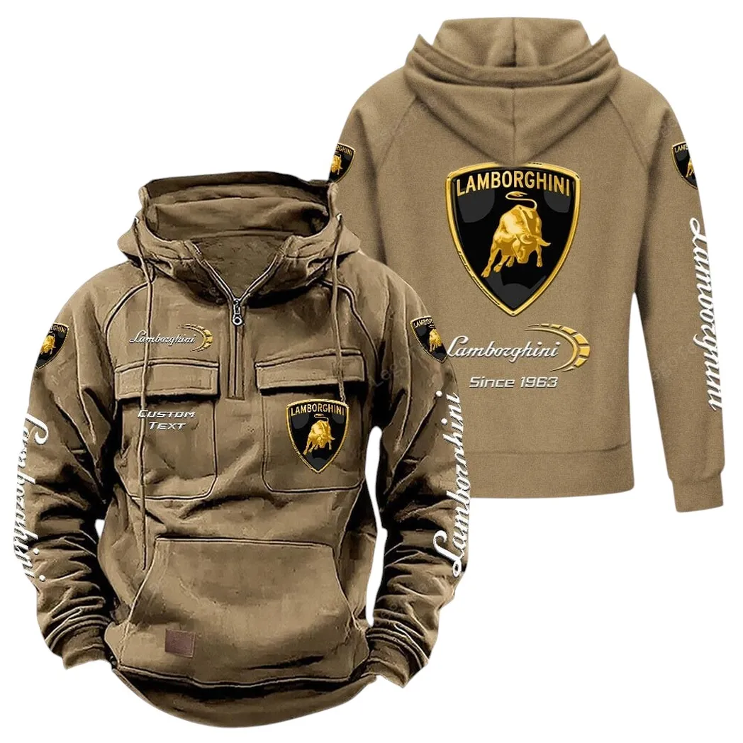 Track-Ready Supercar Tactical Quarter-Zip Hoodie, Everyday Rider Hoodie CAR960 - Khaki
