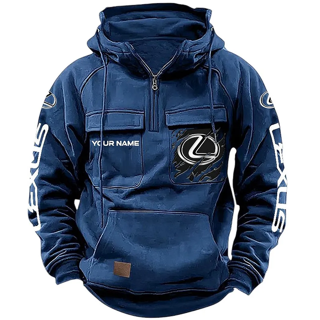 Premium Sedan Tactical Quarter-Zip Hoodie, Road Tested Tactical Style CAR164 - Dark Blue