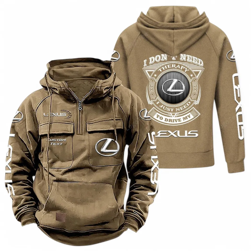 Premium Crossover Tactical Quarter-Zip Hoodie, Custom Gearhead Hoodie CAR106 - Khaki