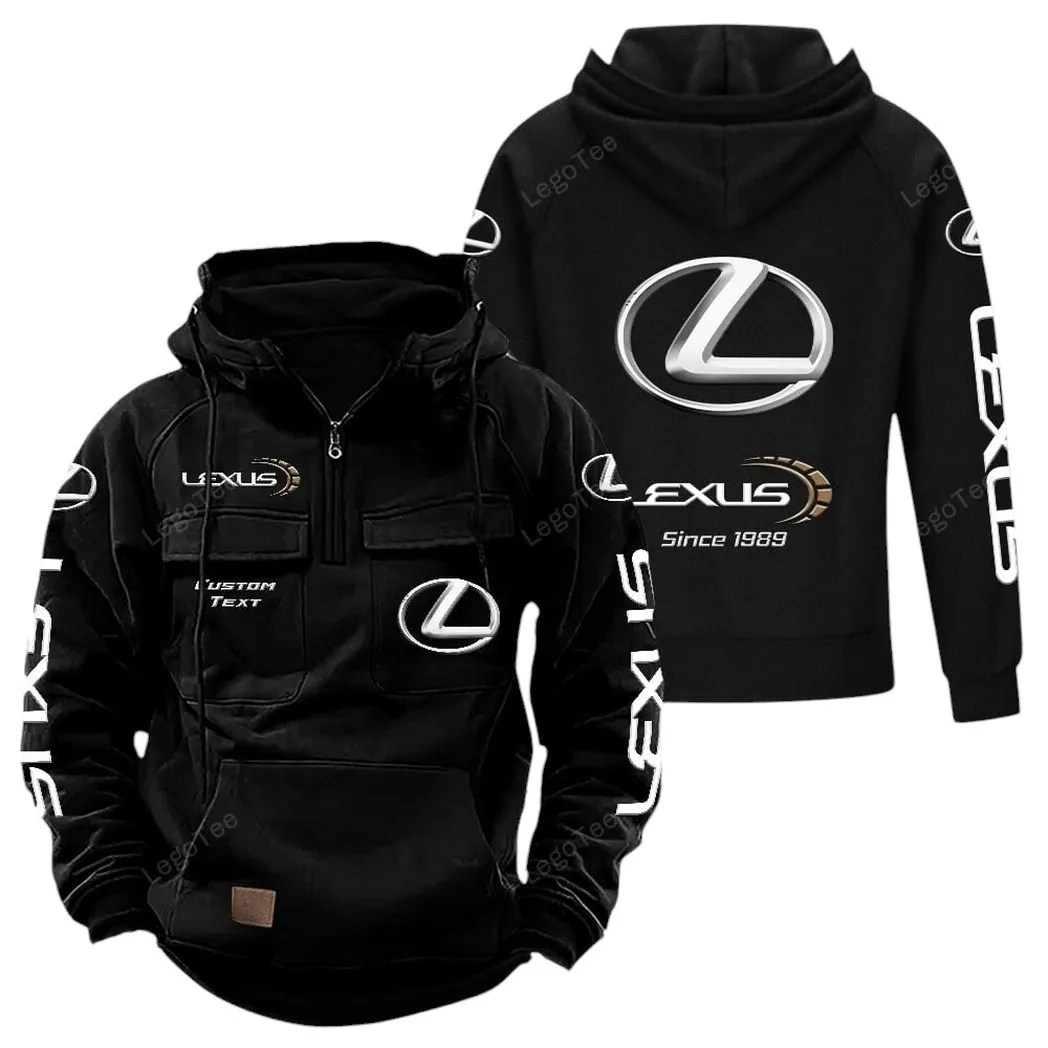 Premium Sedan Tactical Quarter-Zip Hoodie, Open-Road Adventure Hoodie CAR960 - Black