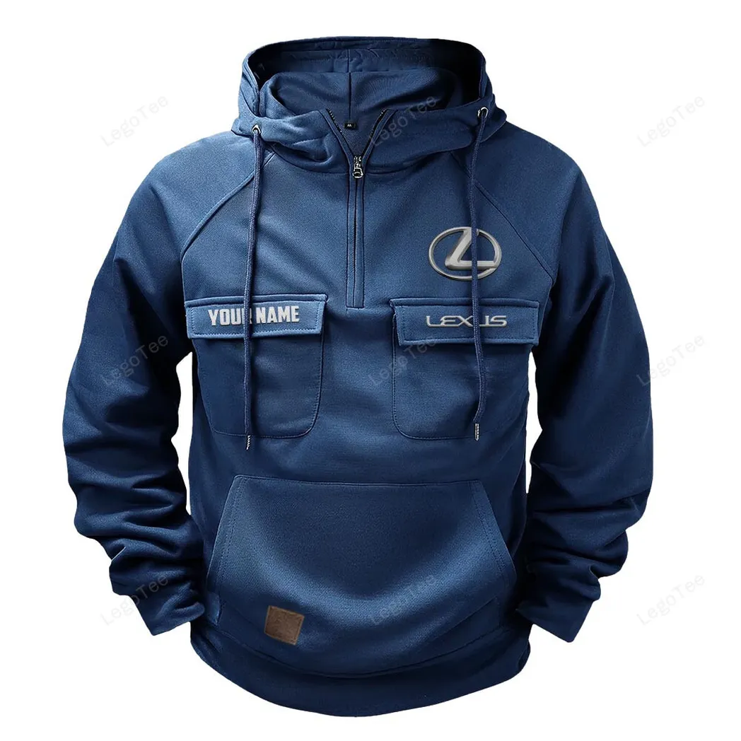 Grand Touring Auto Tactical Quarter-Zip Hoodie, Bold Garage-Ready Hoodie CAR109 - Dark Blue