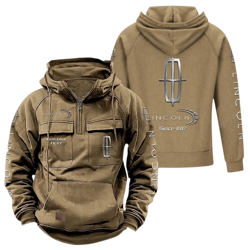 Premium SUV Tactical Quarter-Zip Hoodie, Streetwear for Car Guys CAR960 - Khaki